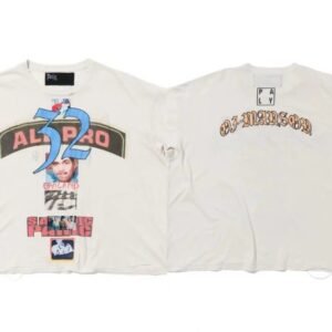 Paly Hollywood Portrait Print Vintage Off-white T-shirt