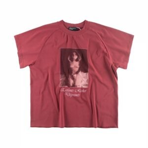 ERD Portrait Print Vintage Style Burgundy T-shirt