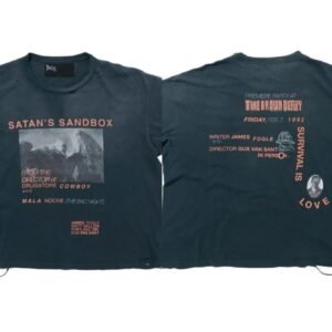 Paly Hollywood Vintage Distressed Carbon Black Short Sleeve T-Shirt