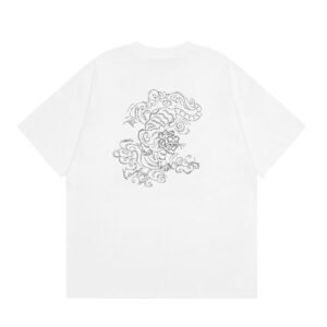KENZO Line-drawn Tiger Chinese Style White Short-sleeve T-shirt