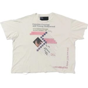 Paly Hollywood Printed Vintage Off-white Short Sleeve T-shirt