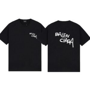 Balenciaga Graffiti Street Style Black Short-sleeve T-shirt