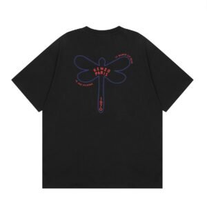 KENZO Dragonfly Print Trendy Style Black T-shirt