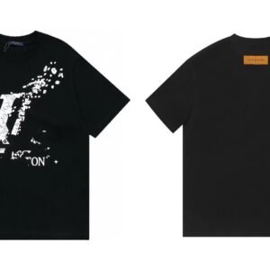Louis Vuitton LV Printed Streetwear Style Black T-Shirt