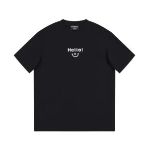 Balenciaga Smiley Print Street Style Black T-Shirt