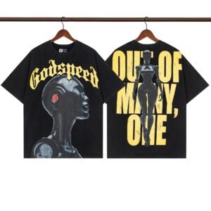 Godspeed Mechanical Print Street Style Black T-Shirt