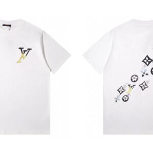 Louis Vuitton Monogram Trendy Style White T-Shirt