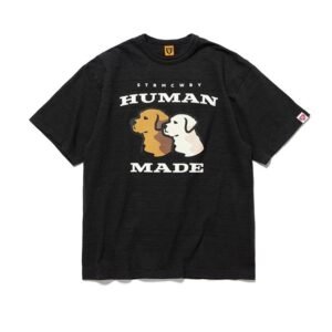 HUMAN MADE Double Dog Print Japanese Streetwear Black T-shirt