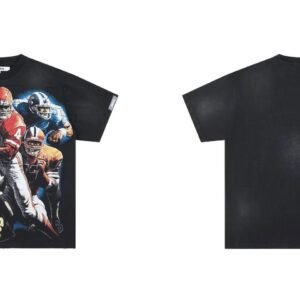 DUAA Rugby Print Retro Black T-Shirt