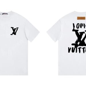 Louis Vuitton Graffiti Street Style White Short Sleeve T-Shirt