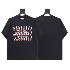 Maison Margiela Digital Printed Streetwear Black T-Shirt