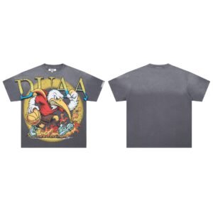 DUAA Basketball Print American Trendy Style Dark Grey T-Shirt