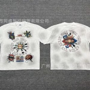 DUAA Organ Print Street Style White T-shirt