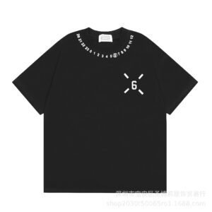 Maison Margiela MM6 Streetwear Style Black Short-sleeve T-shirt