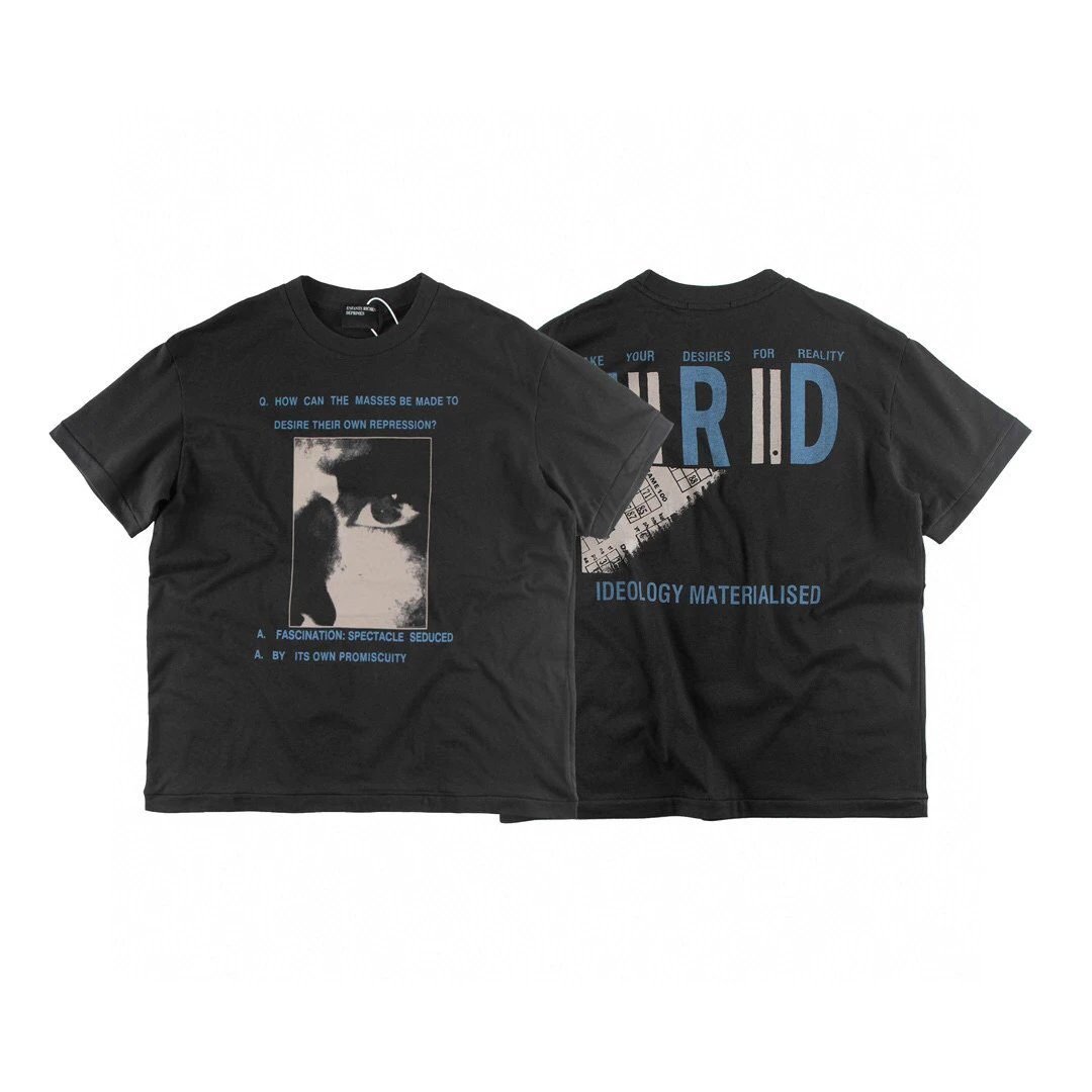 ERD GRJKD Vintage Print Dark Style Black T-Shirt