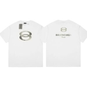 Balenciaga Double 8 Print Street Style White T-Shirt