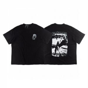 ERD Portrait Print Dark Style Black Short-sleeve T-shirt