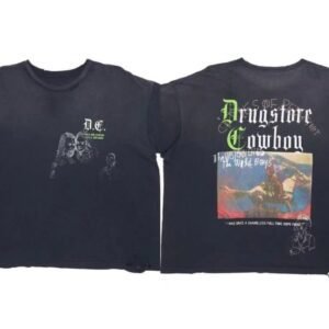 Paly Hollywood Cowboy Print Vintage Black T-shirt