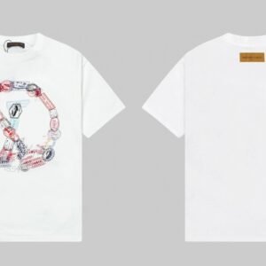 Louis Vuitton Postmark Print Vintage Style White T-Shirt