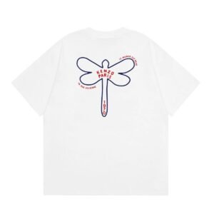 KENZO Dragonfly Print Casual White T-Shirt