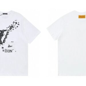Louis Vuitton Dissolved Print Trendy Short Sleeve White T-Shirt