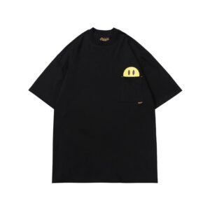 DREW Smiley Pocket Street Style Black T-Shirt