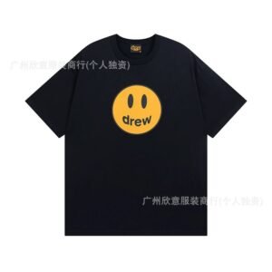 DREW Smiley Street Style Black Short-sleeve T-shirt