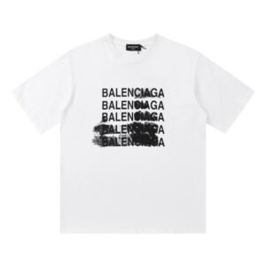 Balenciaga Graffiti Trendy Style White Short-sleeve T-shirt