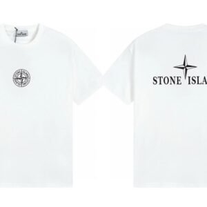 Stone Island Printed Street Style White Short Sleeve T-shirt