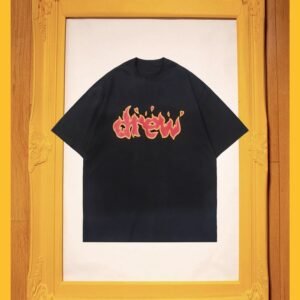 DREW Flame Heart Street Style Black T-shirt