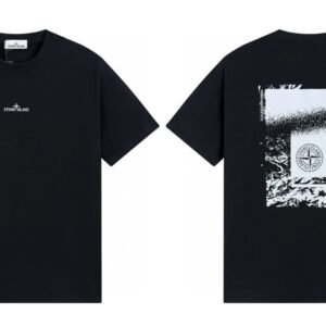 Stone Island Printed Functional Style Black Short Sleeve T-Shirt