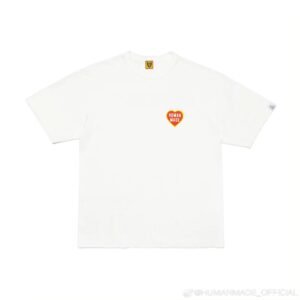 HUMAN MADE Heart Print Japanese Streetwear White T-Shirt
