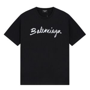 Balenciaga Handwritten Trendy Style Black T-shirt