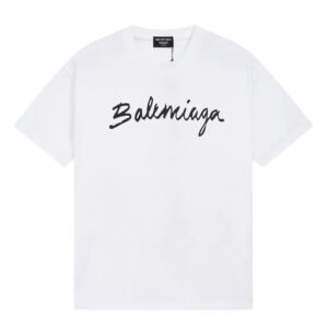Balenciaga Handwritten Signature Casual White T-shirt