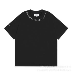 Maison Margiela Numbered Streetwear Black Short Sleeve T-shirt