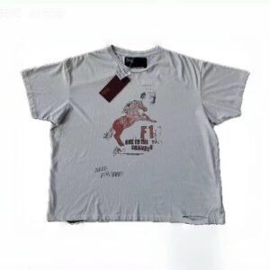 Paly Hollywood F1 Red Horse Vintage Light Grey T-Shirt
