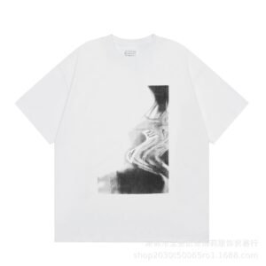 Maison Margiela Abstract Ink-wash Style White Short-sleeve T-shirt