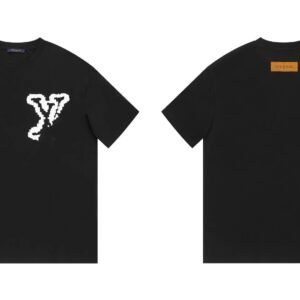 Louis Vuitton Graffiti Trend Style Black T-shirt