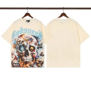 Godspeed Skull Print Street Style Off-white T-shirt