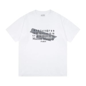 Maison Margiela Digital Print Cool Trendy White T-shirt