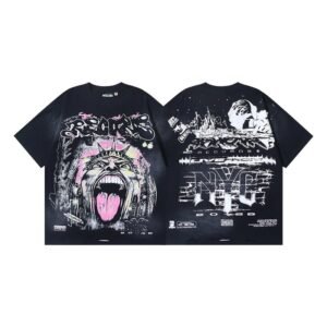 HellstarNYC Street Punk Style Black T-shirt