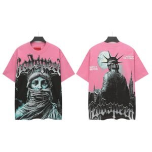 Godspeed Statue of Liberty Street Style Pink T-shirt