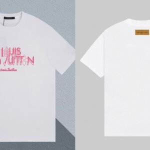 Louis Vuitton Trendy Misaligned Print White T-shirt