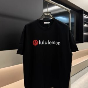 lululemon Printed Casual Style Black Short-sleeve T-shirt