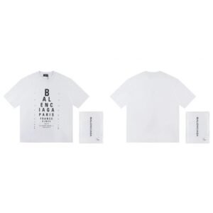 Balenciaga Letter Print Street Style White T-Shirt