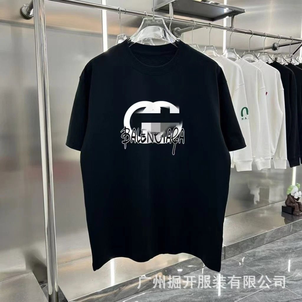 Balenciaga Graffiti Street Style Black Short-sleeve T-shirt