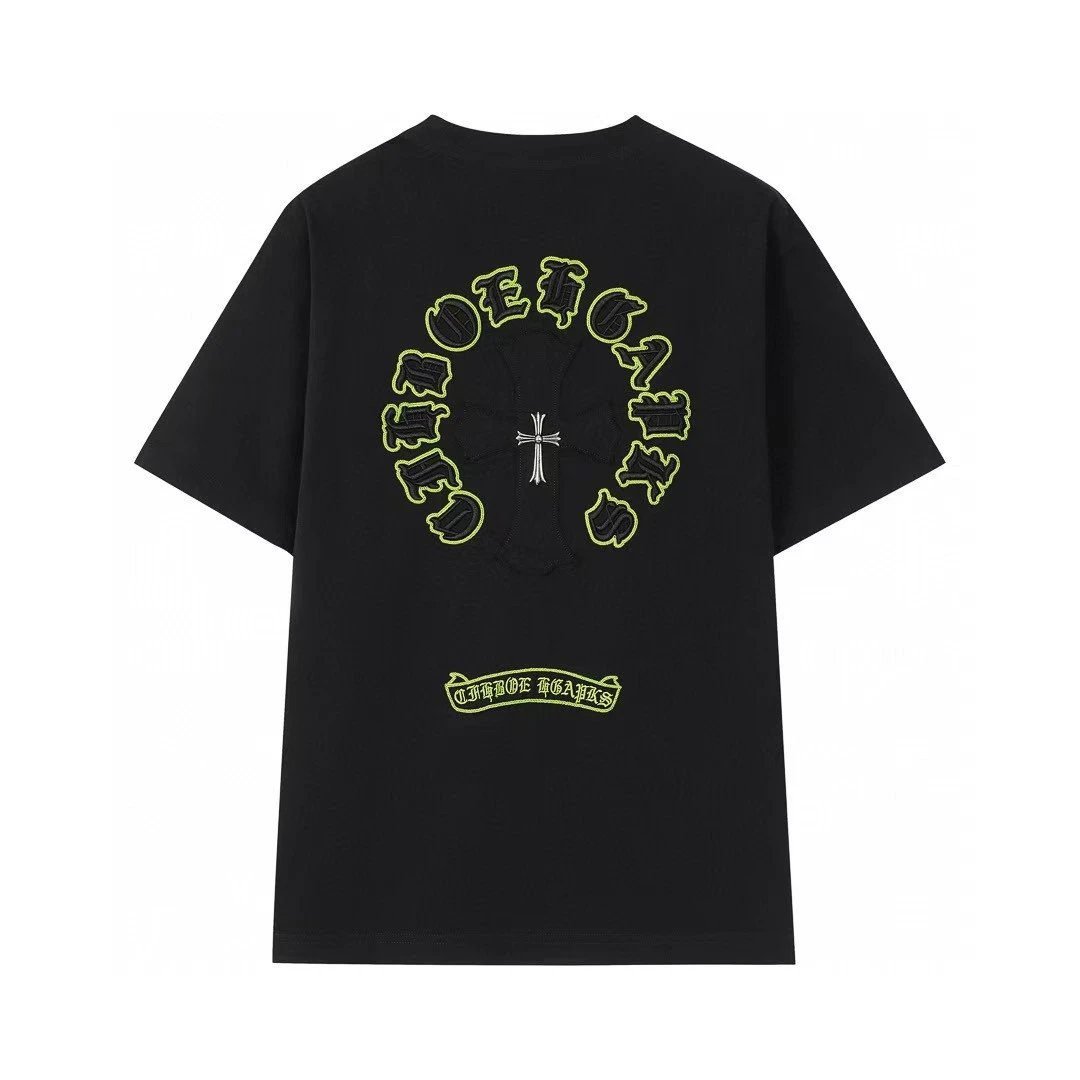 Chrome Hearts Cross Embroidered Street Style Black T-Shirt