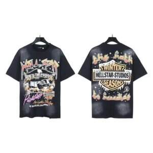 Hellstar Winter Collection Vintage Style Black T-Shirt