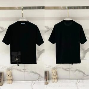 Prada Pocket Collection Minimalist Style Black Short-sleeved T-shirt