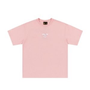 BOY Wing Print Street-style Pink Short Sleeve T-Shirt